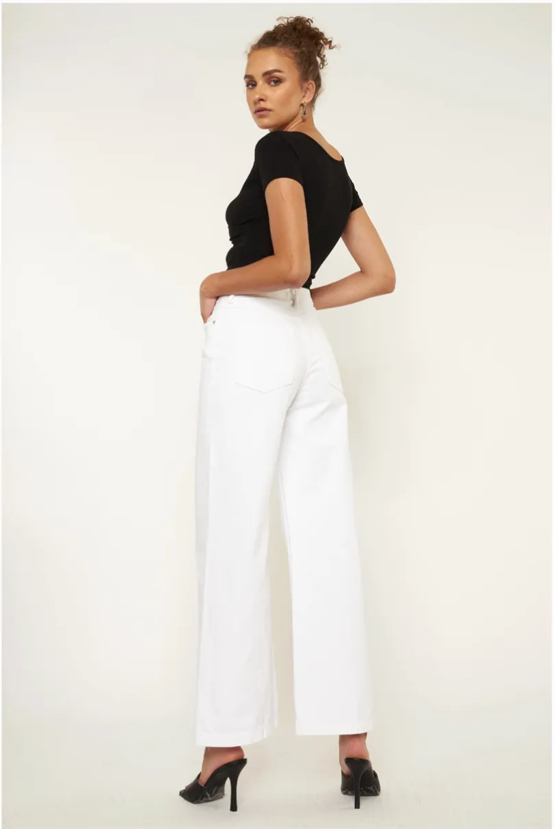 90's White Wide Leg Jeans