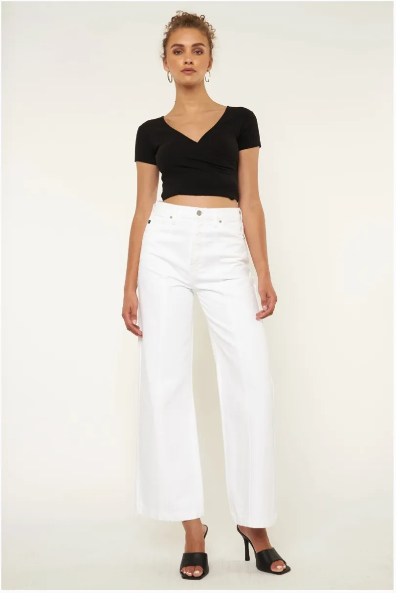 90's White Wide Leg Jeans