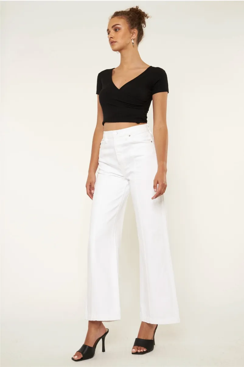 90's White Wide Leg Jeans