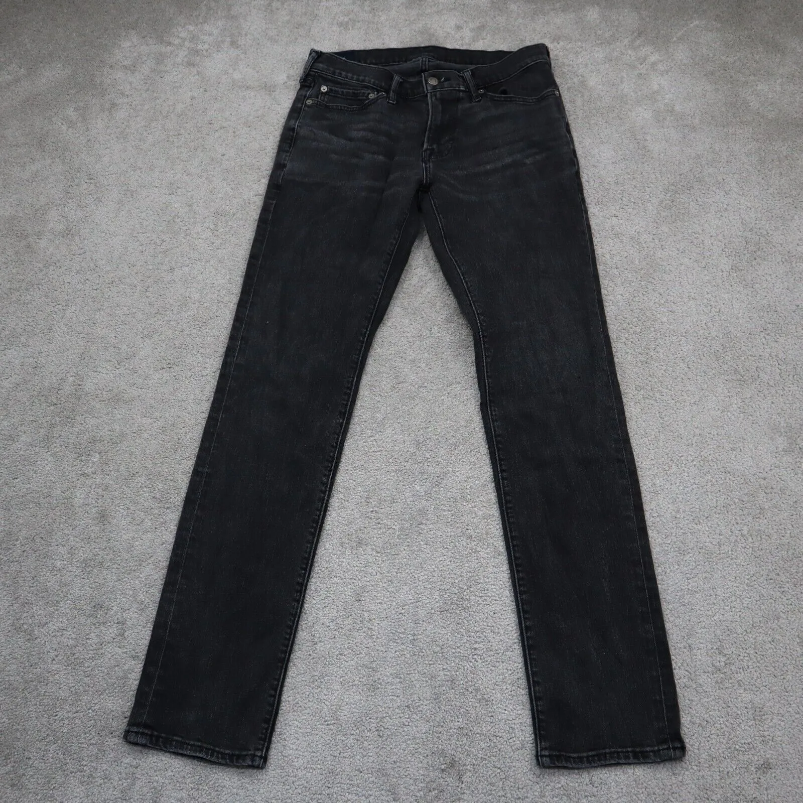 Abercrombie & Fitch Mens Skinny Leg Jeans Stretch Low Rise Black Size W30XL32