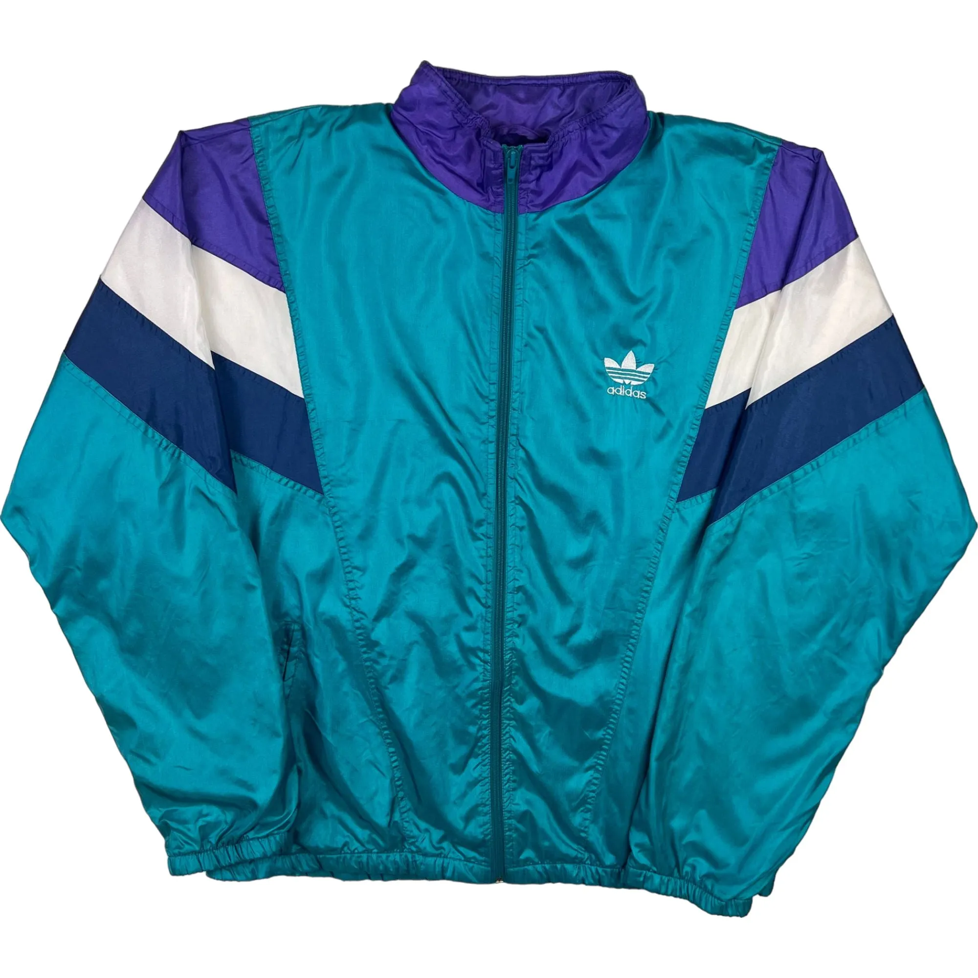 Adidas 90's Colourblock Track Jacket Teal Purple White