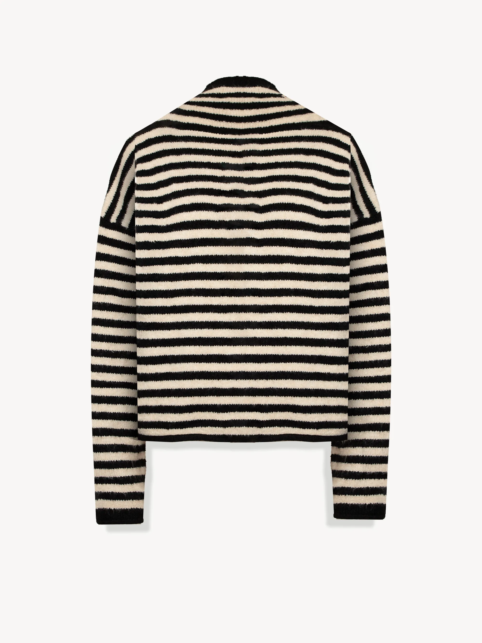 Black and Ecru Striped Eliana Sweater