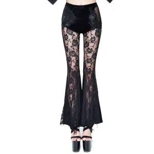 Black Rose Sheer Leggings