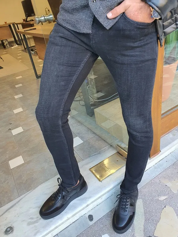 Black Slim Fit Jeans for Men by GentWith.com | Worldwide Shipping