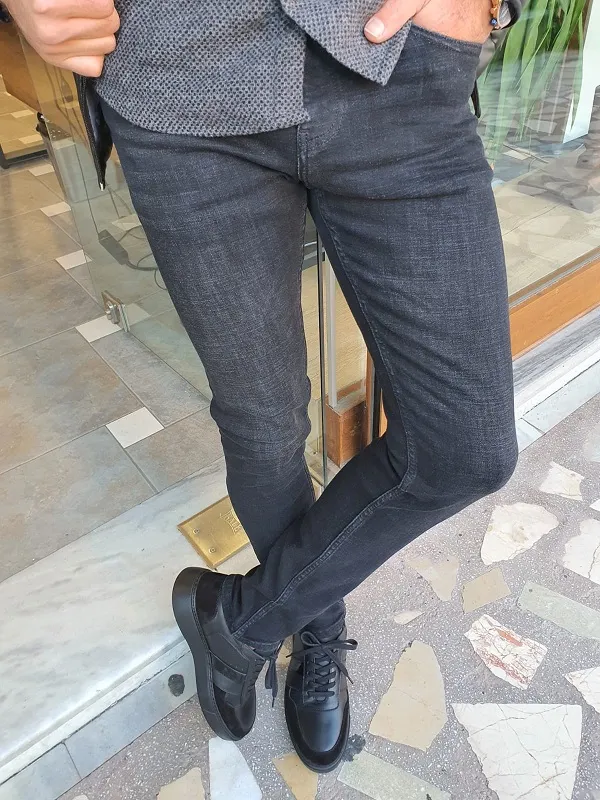 Black Slim Fit Jeans for Men by GentWith.com | Worldwide Shipping