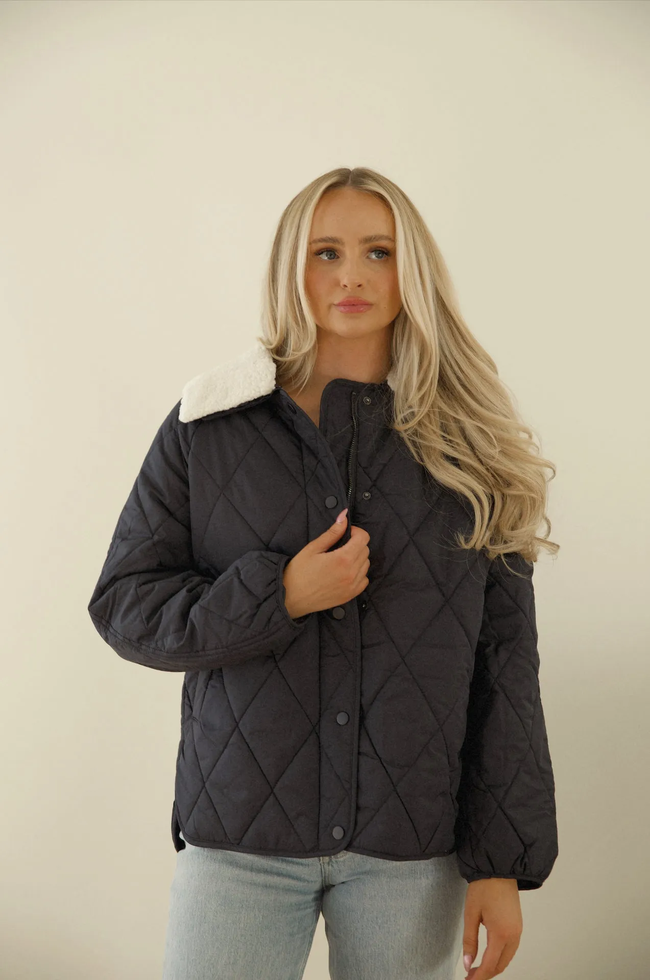 Blue Quilted Jacket