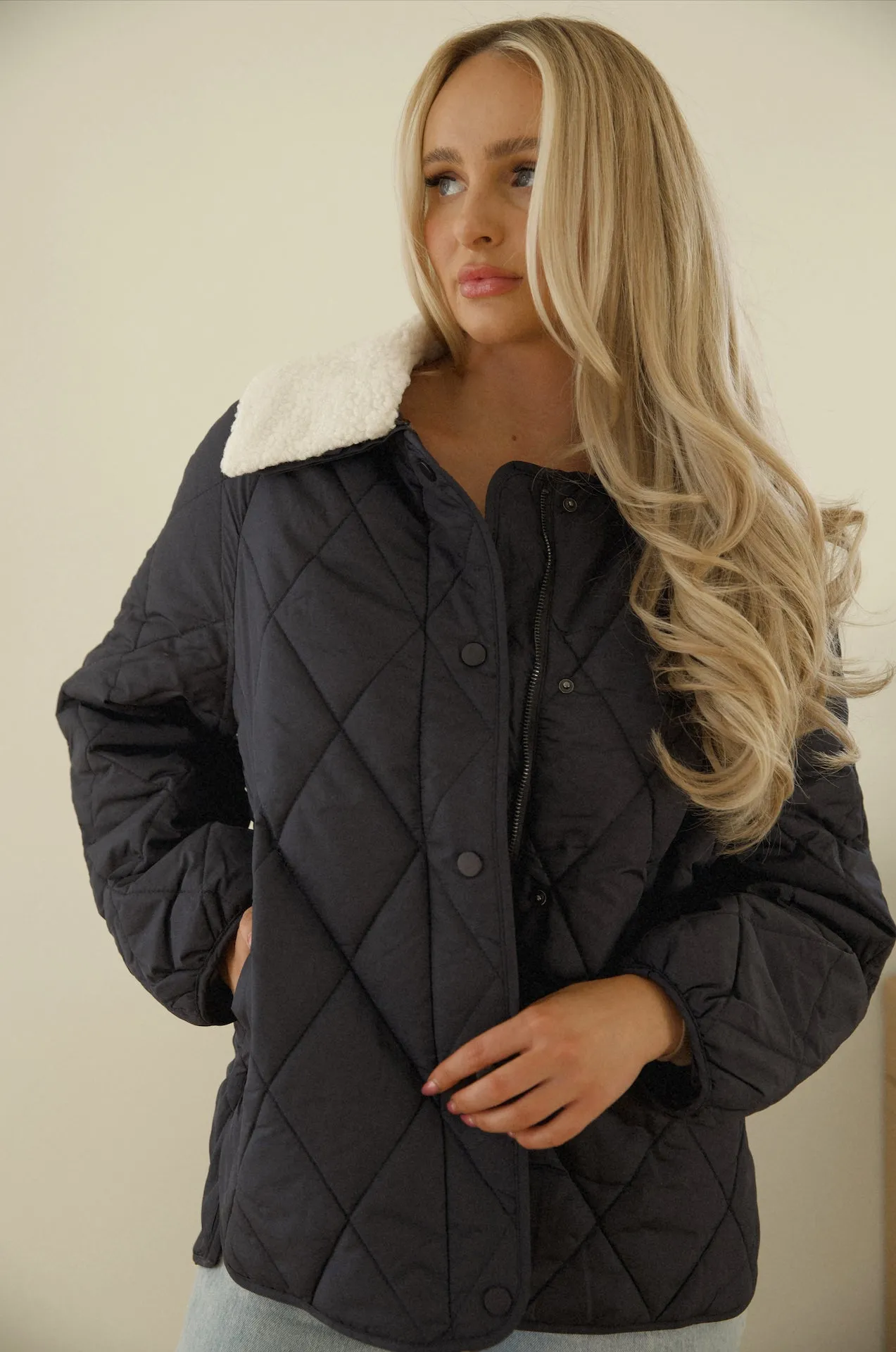 Blue Quilted Jacket