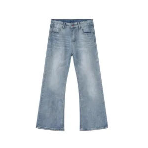 Boot Cut Men's Jeans New Trendy Wahsed Gradient Color Wide Leg Male Denim Pants Summer Casual Trousers Trend 9C6170