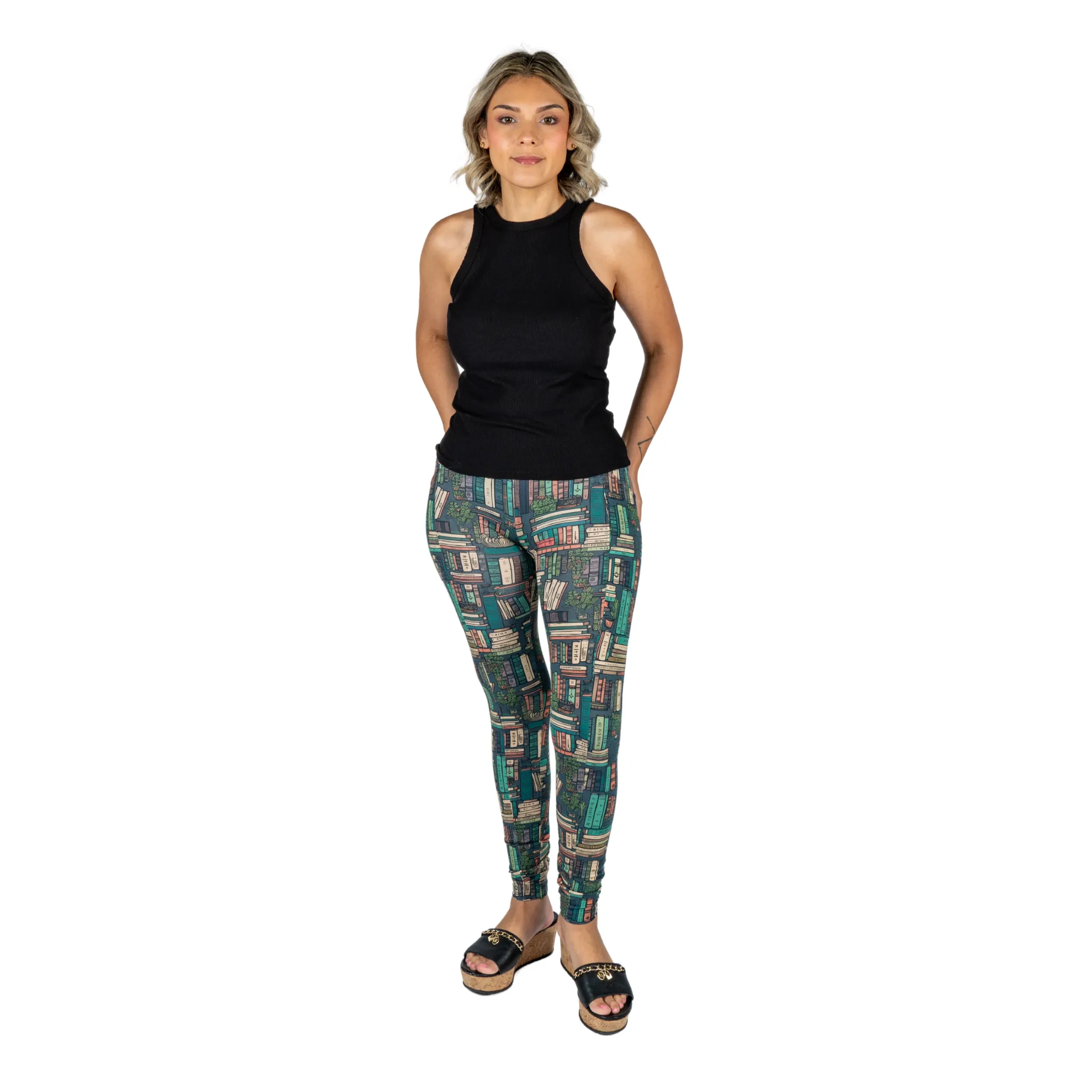 Botanical Library Adults Leggings with Pockets