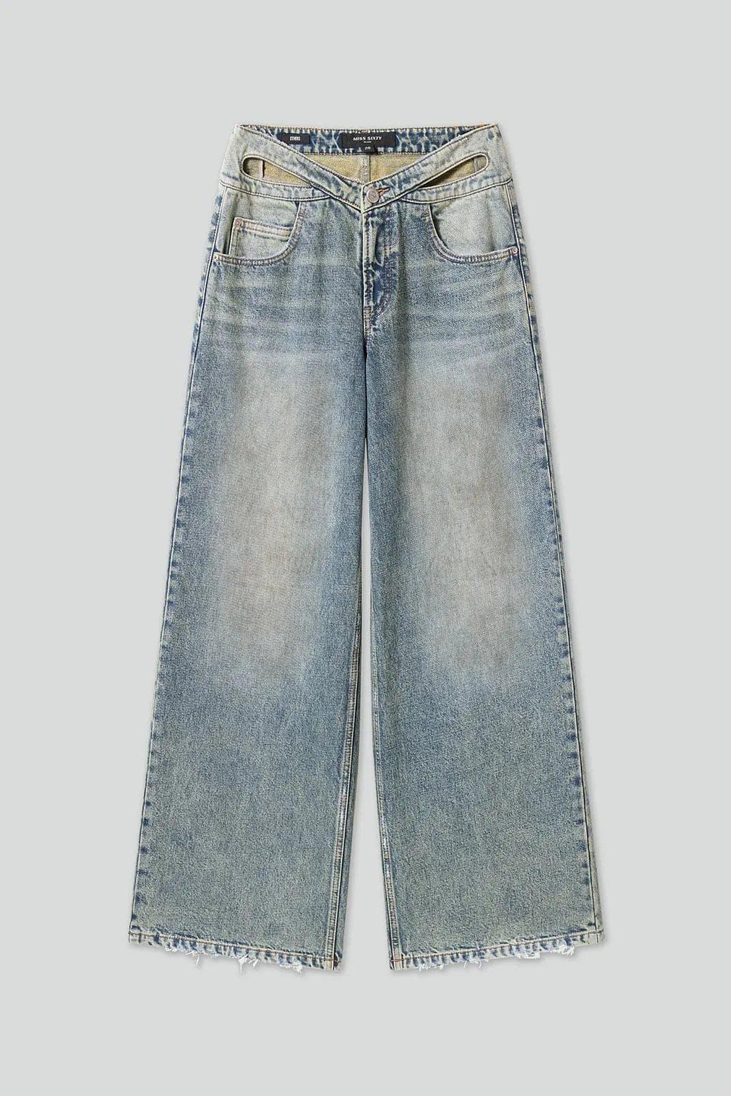 Butterfly Shape Waist Wide Leg Jeans