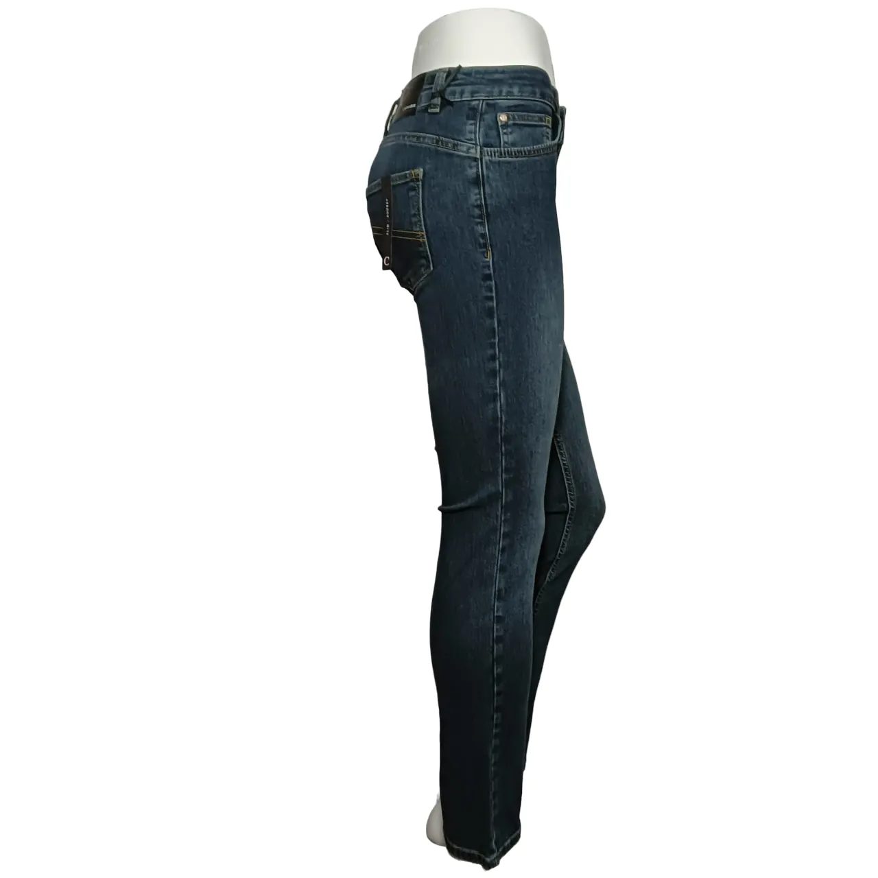 CafèNoir pantalone jeans da donna svasato e corto c7 JJ1019 B009 indaco