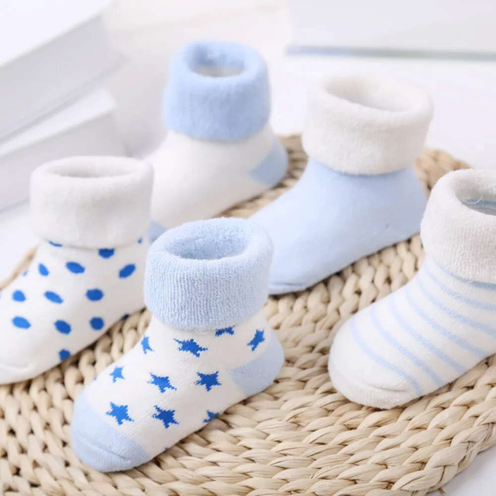 Cotton Baby socks - Blue 5 pack