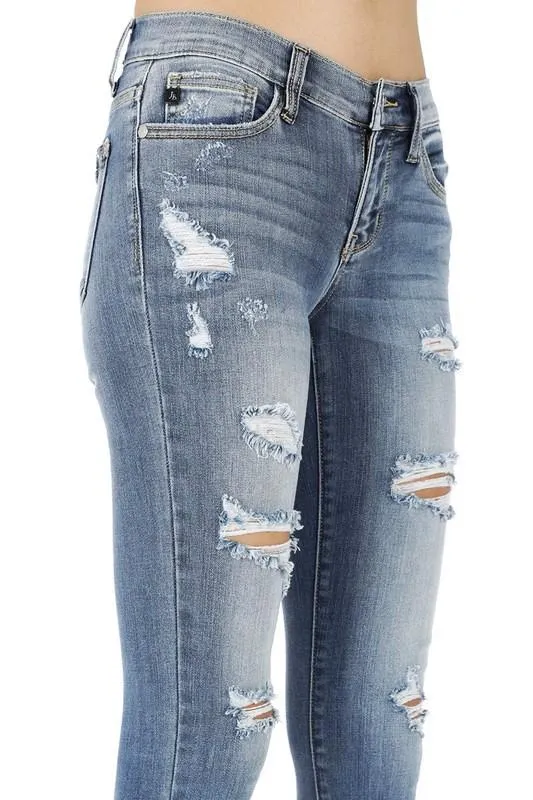 Cropped Ankle Fray Skinny Jeans