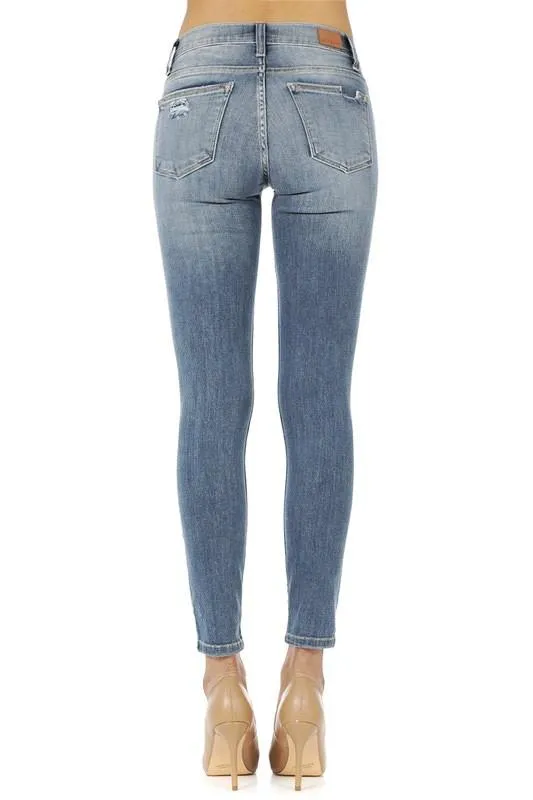 Cropped Ankle Fray Skinny Jeans