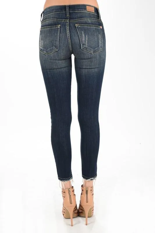 Cropped Ankle Fray Skinny Jeans