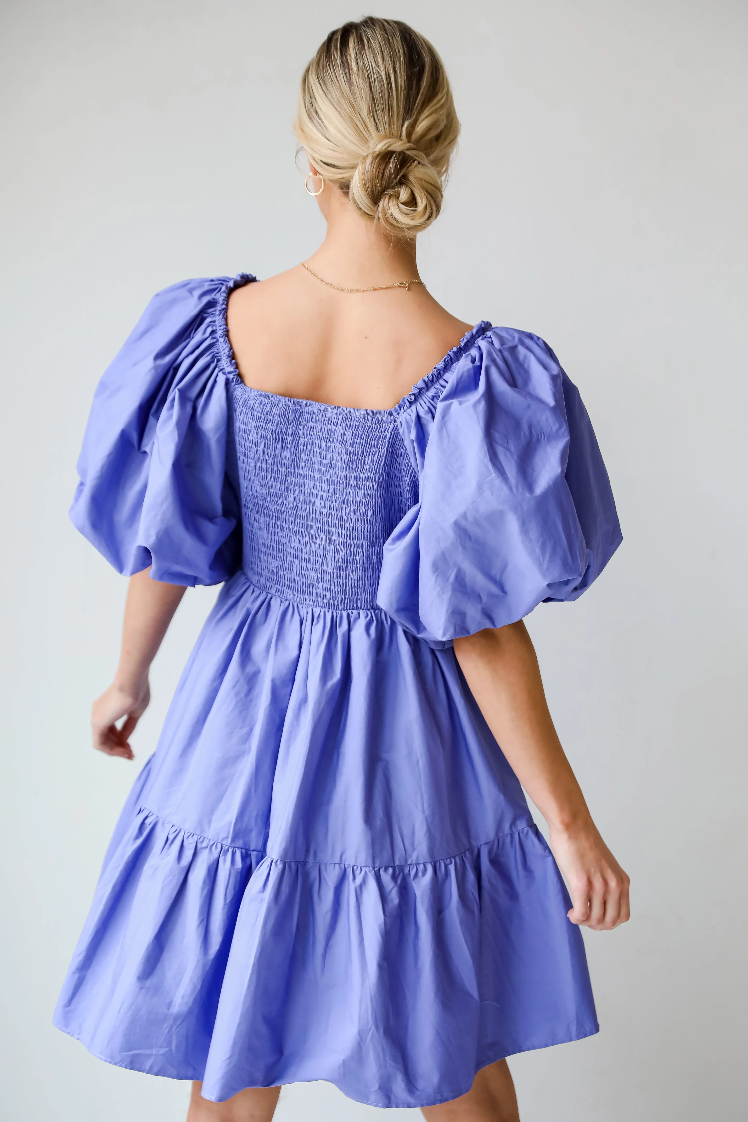 FINAL SALE - Dreamiest Darling Lilac Puff Sleeve Babydoll Mini Dress