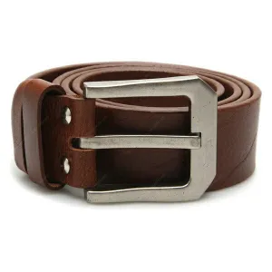 Full Grain Genuine Leather Belt - Milano PAM (Tin Buckle) - Brown