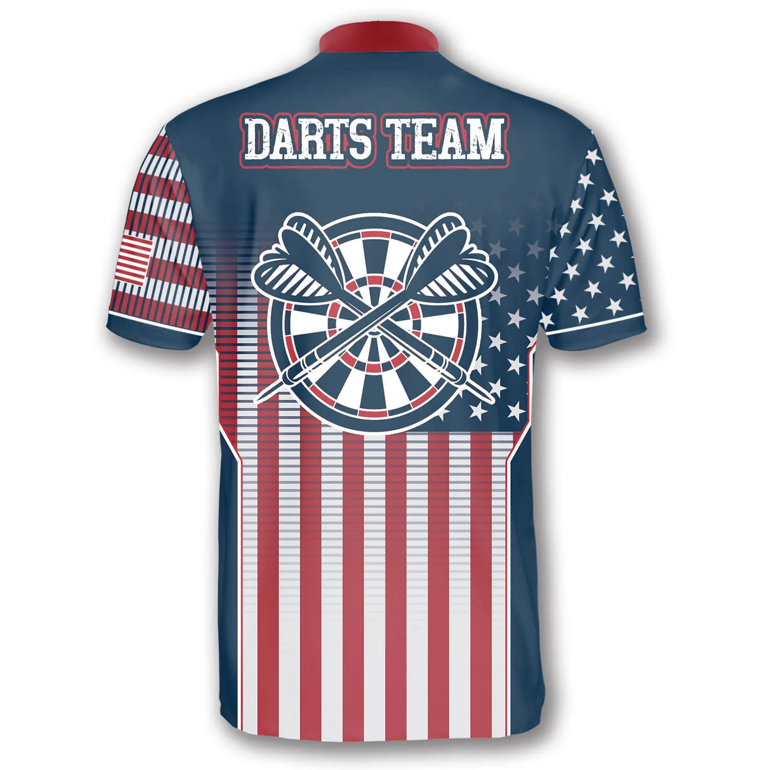 Gradient USA Flag Custom Darts Jerseys for Men, Uniform 3D Shirt for Dart Team