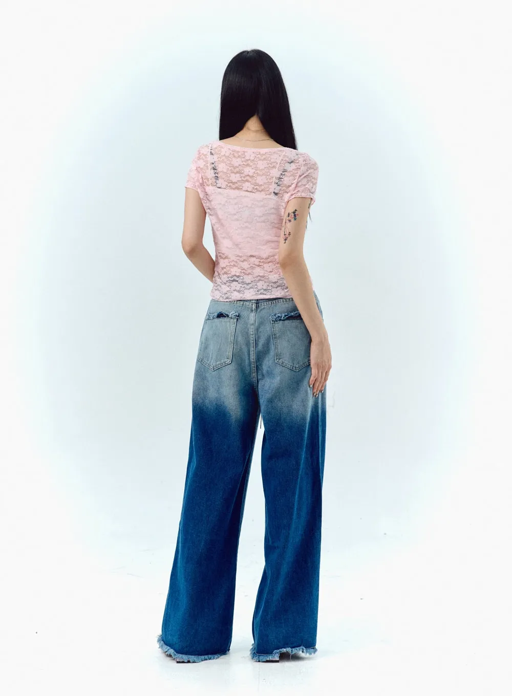 Gradient Wide Jeans IU329