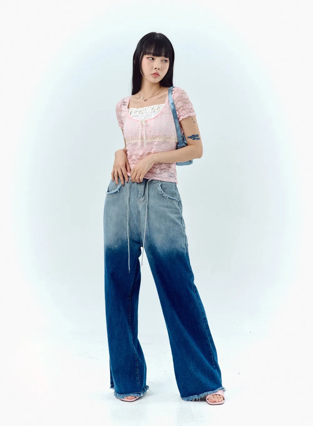 Gradient Wide Jeans IU329