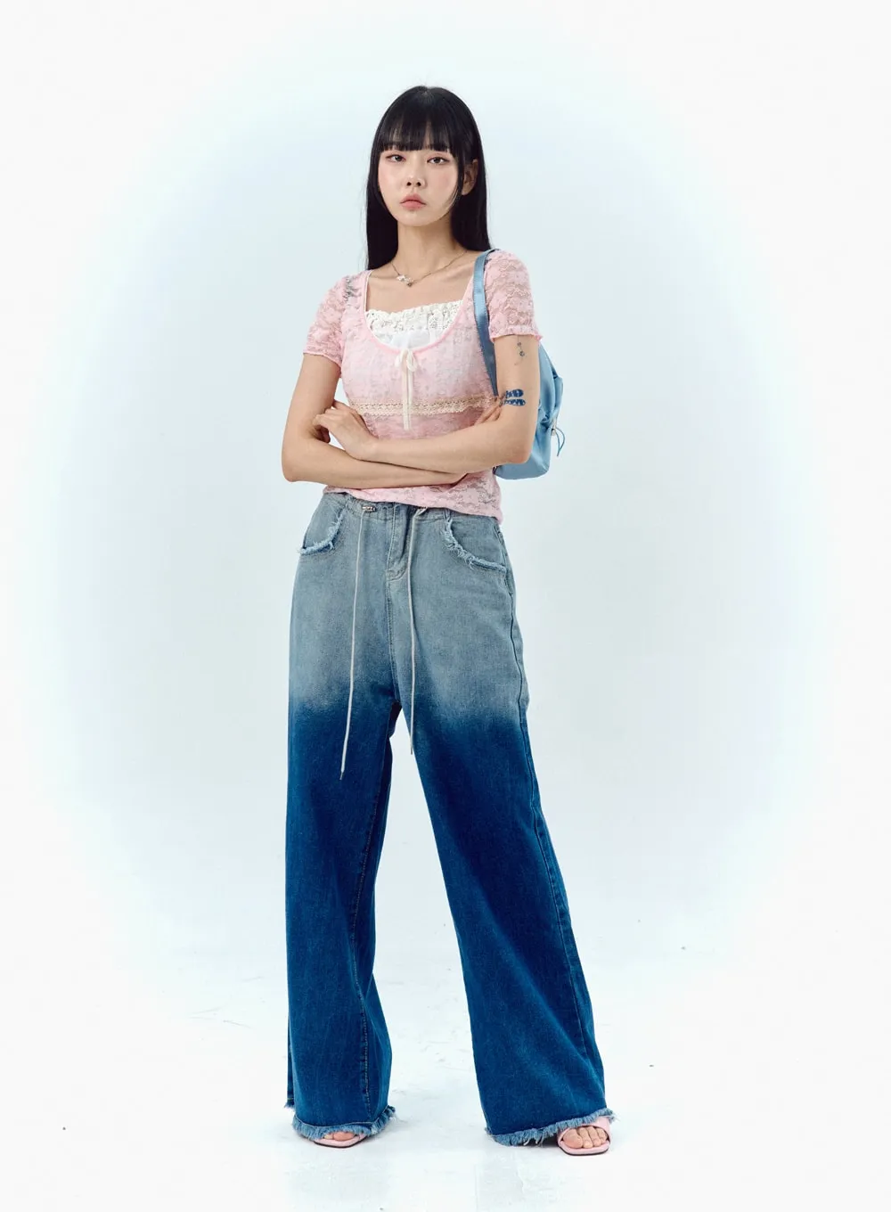 Gradient Wide Jeans IU329