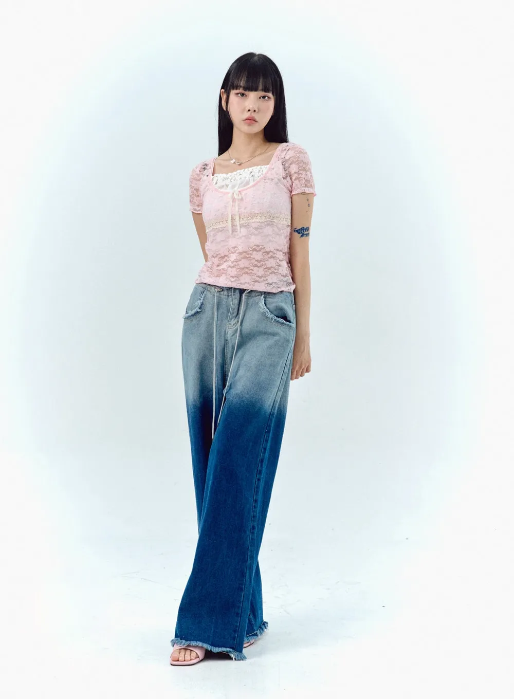 Gradient Wide Jeans IU329