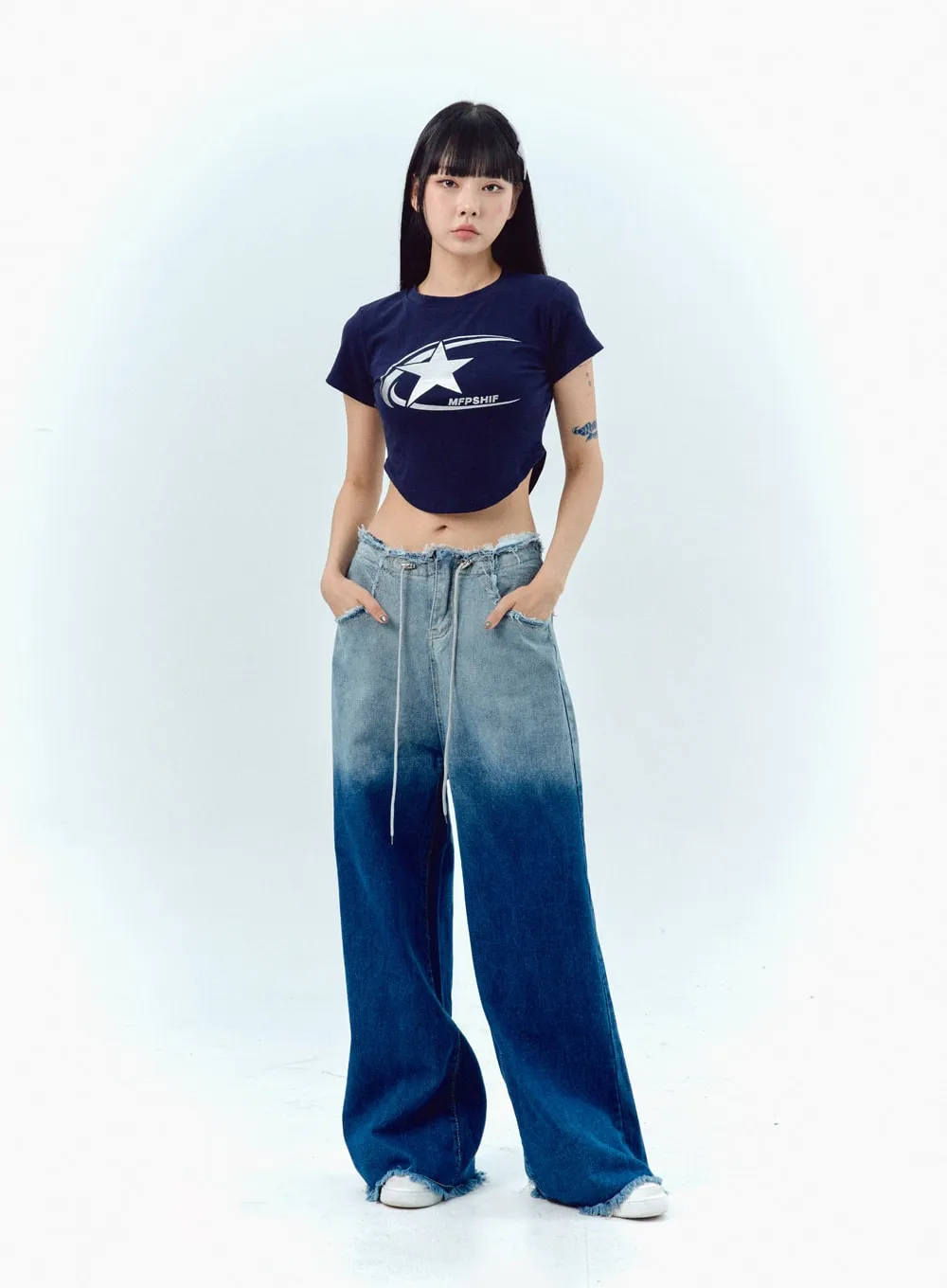 Gradient Wide Jeans IU329