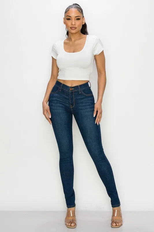 High Rise Skinny 2 Pocket Jeans