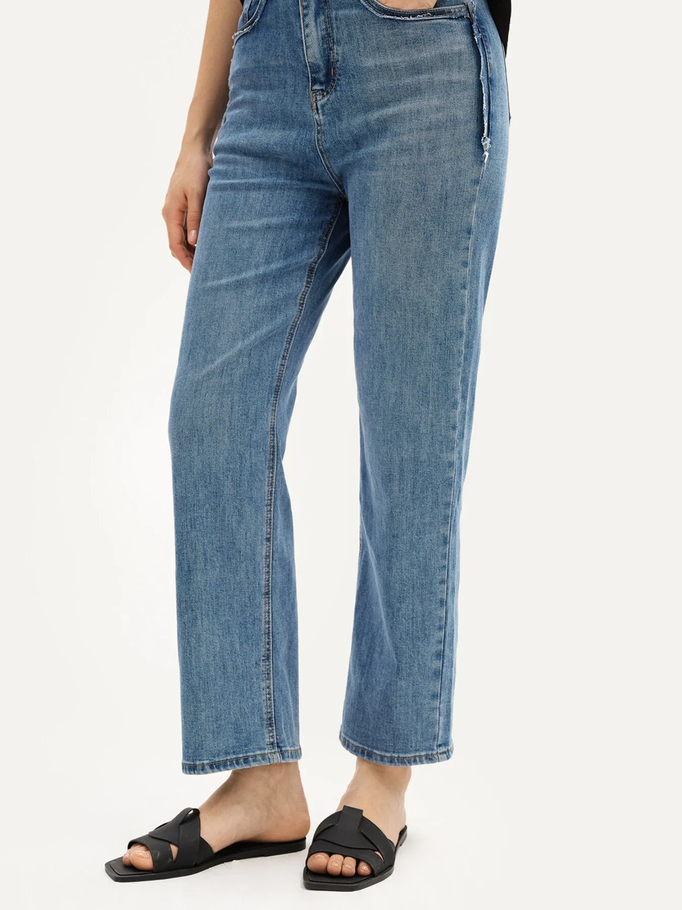 High Waist Pocket High Stretch Long Jeans