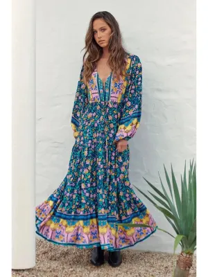 JAASE Posy Print Teresa Maxi Dress - Teal