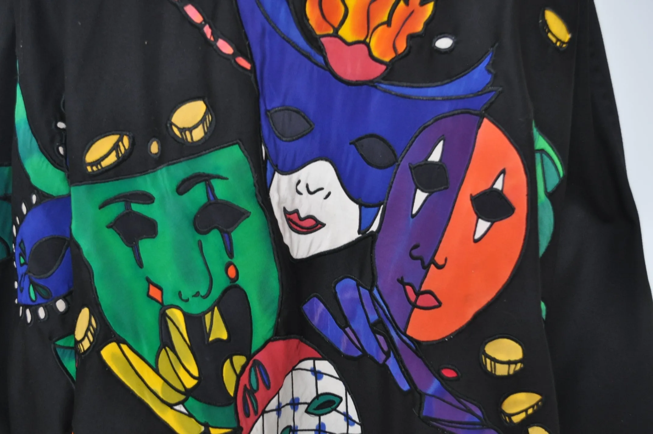 Jean charles de Castelbajac oversized coat with great appliqués dolman sleeves