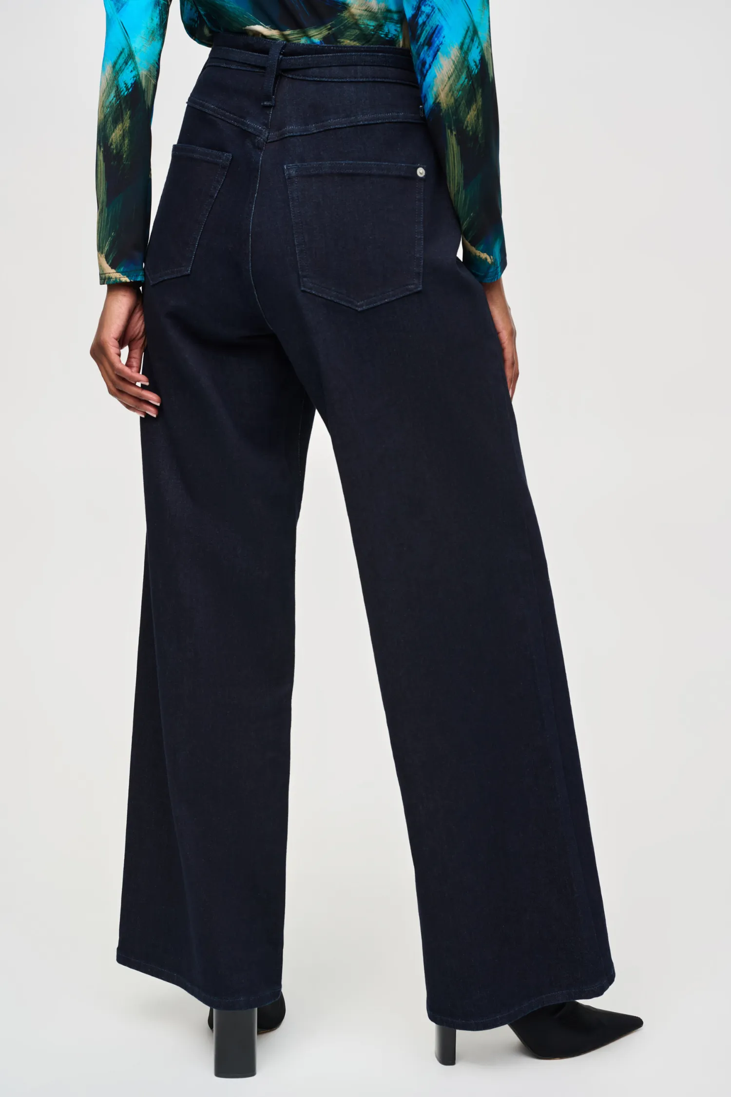 Joseph Ribkoff High Rise Wide Leg Denim Pants - Style 243913