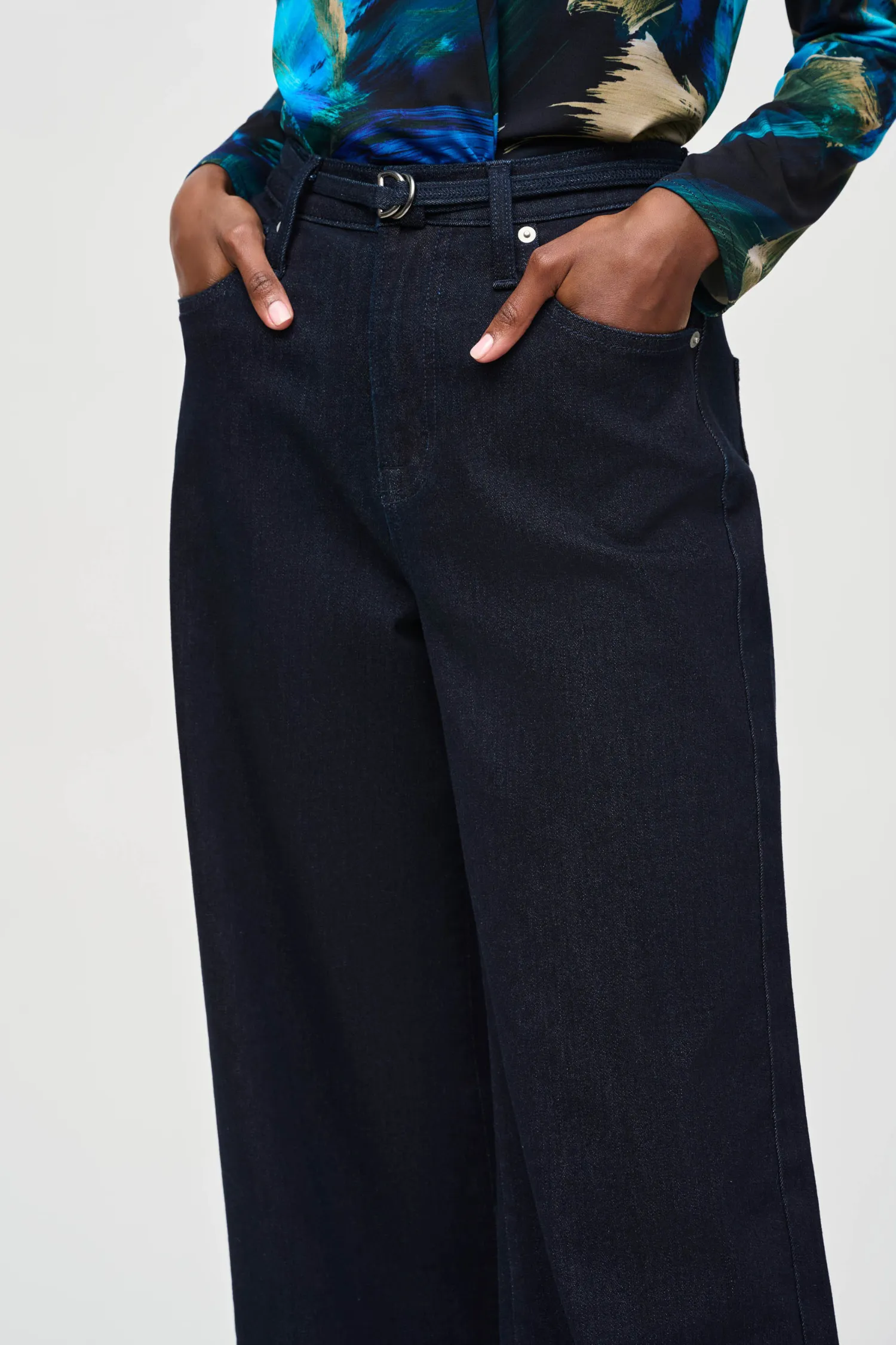 Joseph Ribkoff High Rise Wide Leg Denim Pants - Style 243913