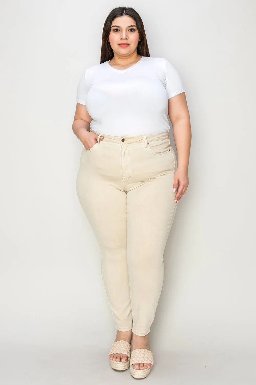 Judy Blue Full Size Garment Dyed Tummy Control Skinny Jeans | High-Rise, Flattering Fit