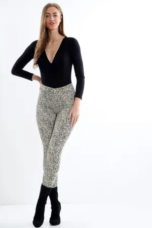 Ladies Leopard Print high waisted jeans