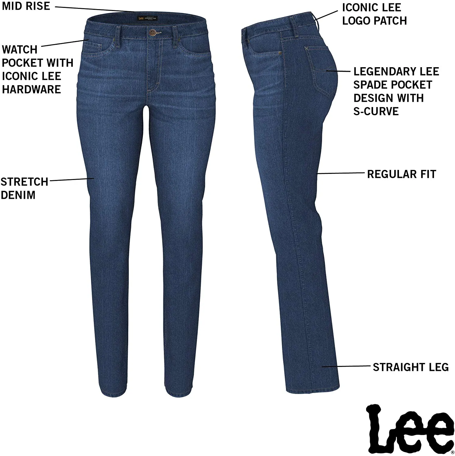 Lee Women's Regular Fit Straight Leg Jean