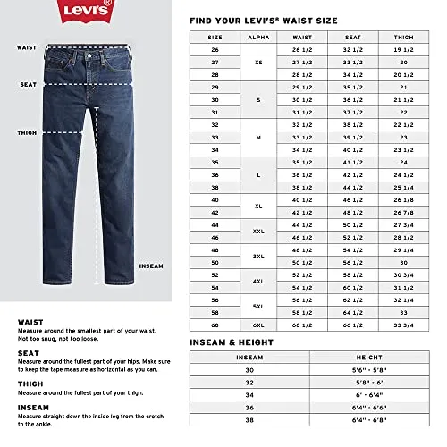 Levi's Men's 505 Regular Fit Jeans (Also Available in Big & Tall), Goldentop, 36W x 29L