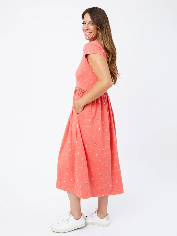 Logan Midi Dress - Badminton Melon