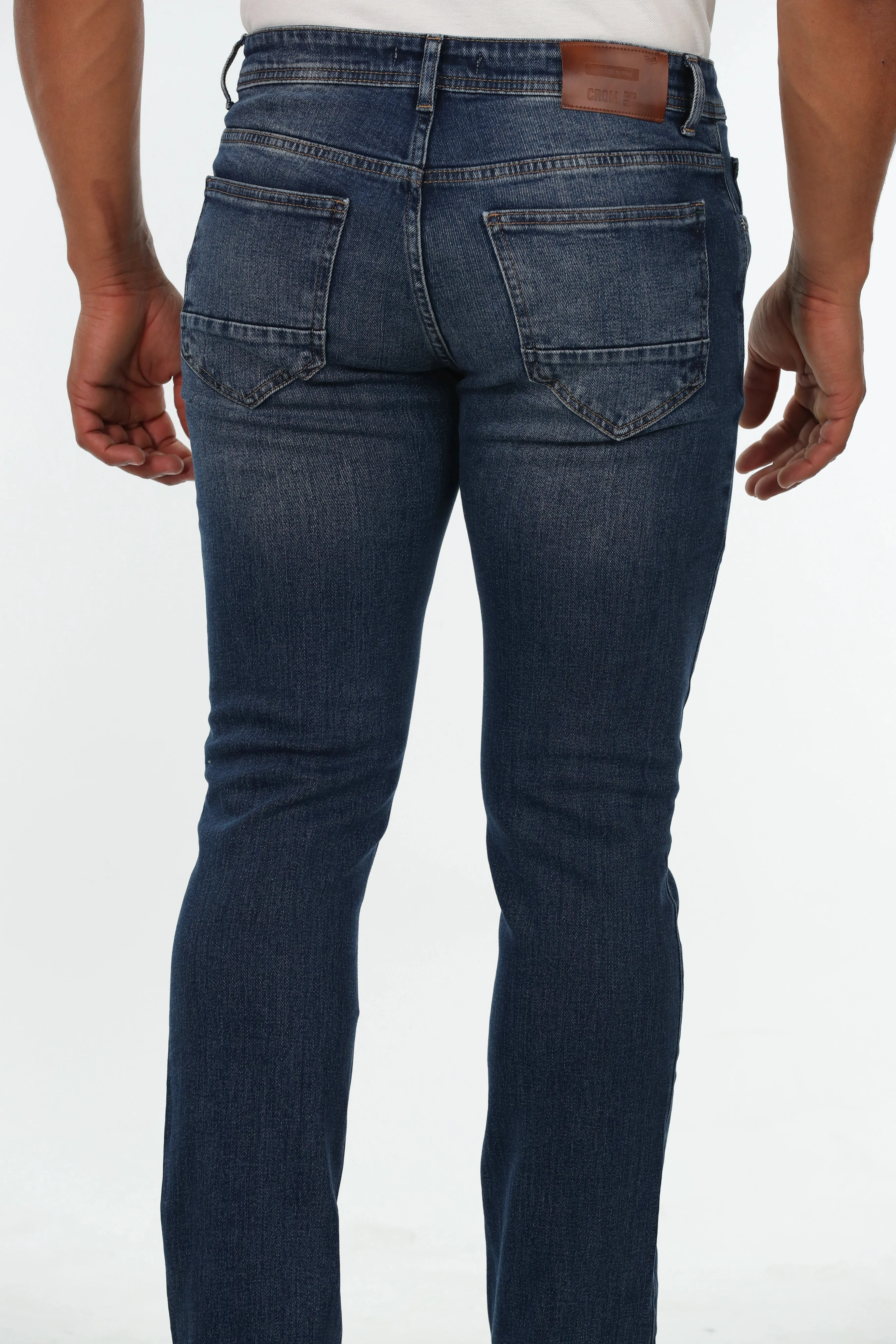 Medium Blue Slim Straight Jeans