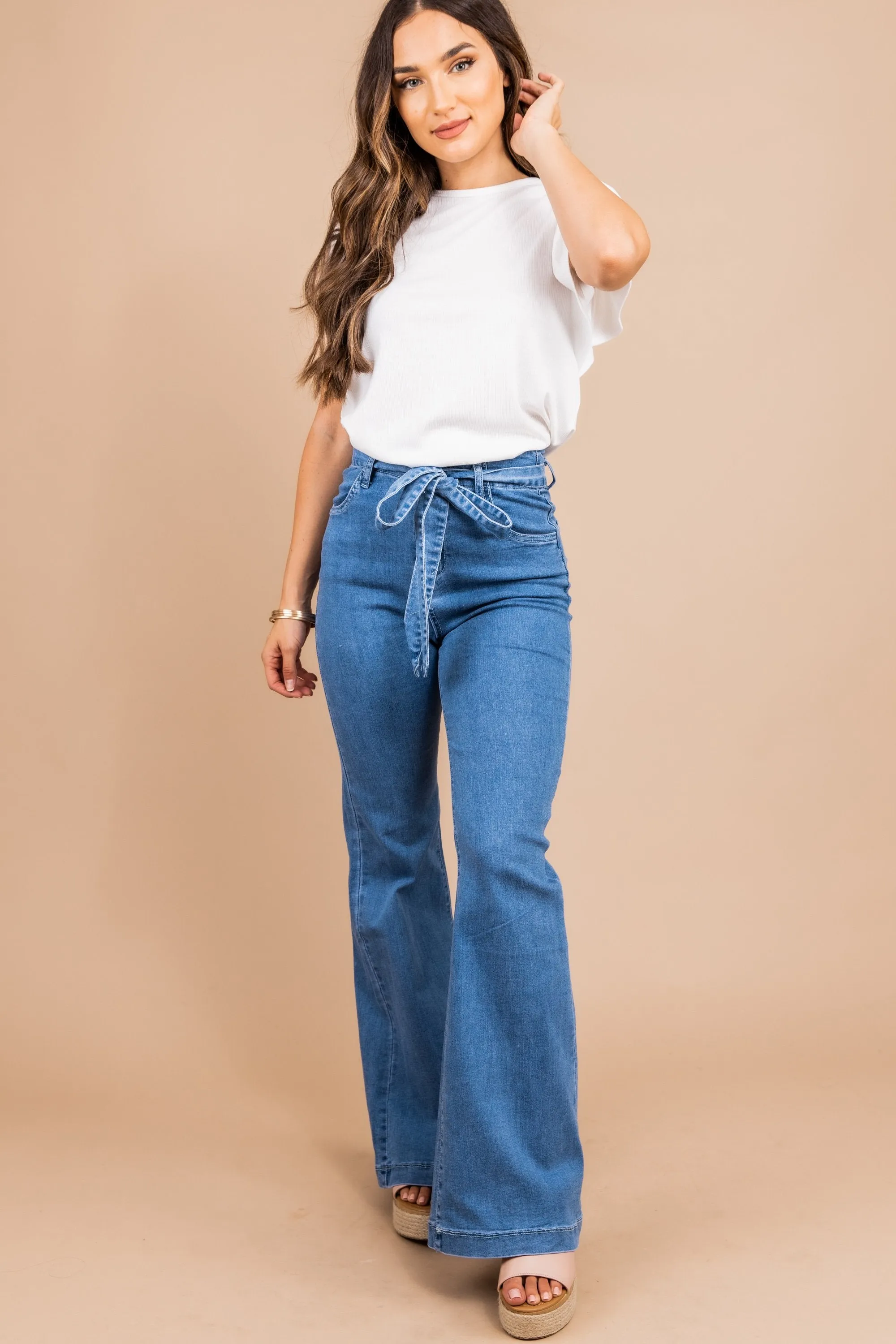 Overwhelming Love Light Indigo Blue Flare Jeans