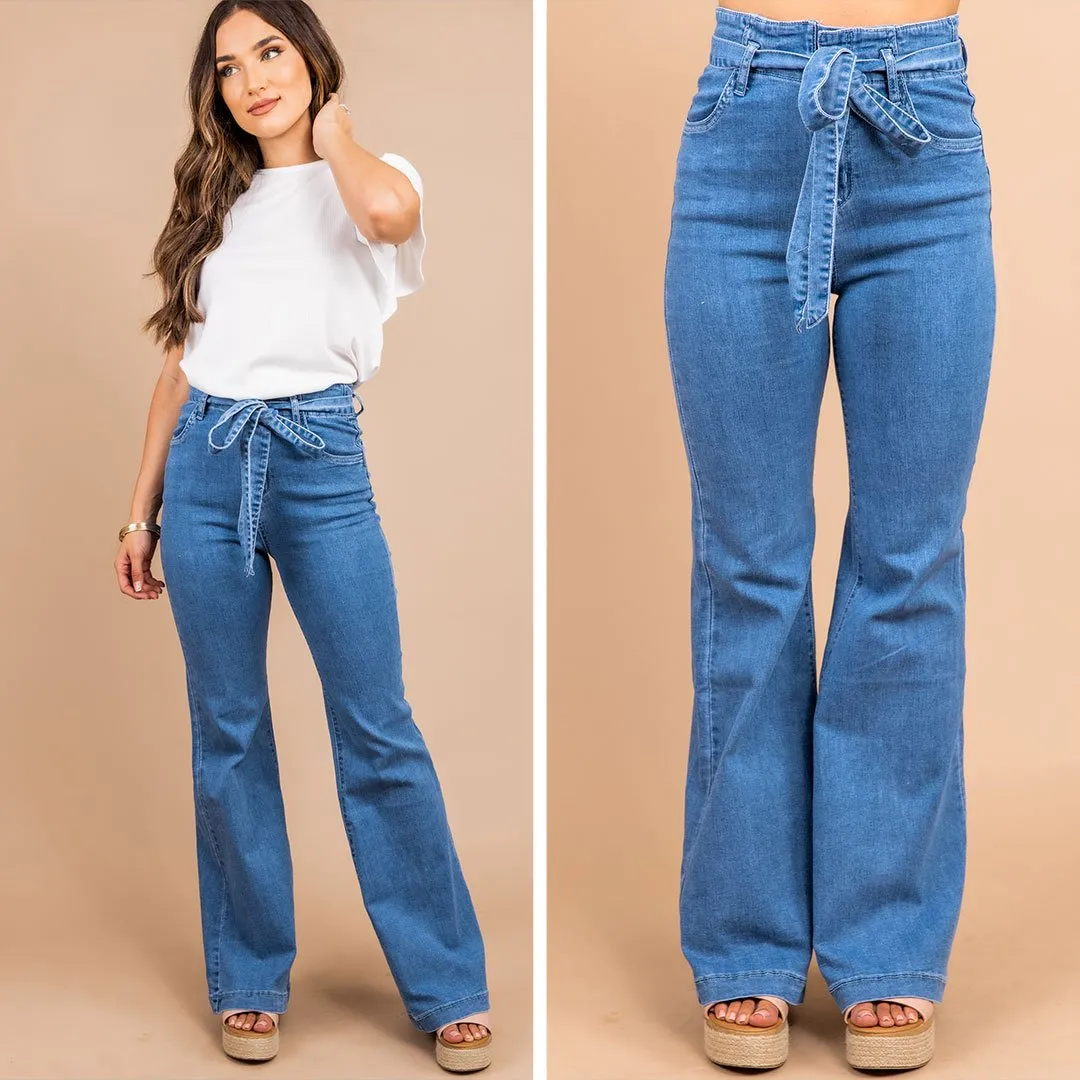 Overwhelming Love Light Indigo Blue Flare Jeans