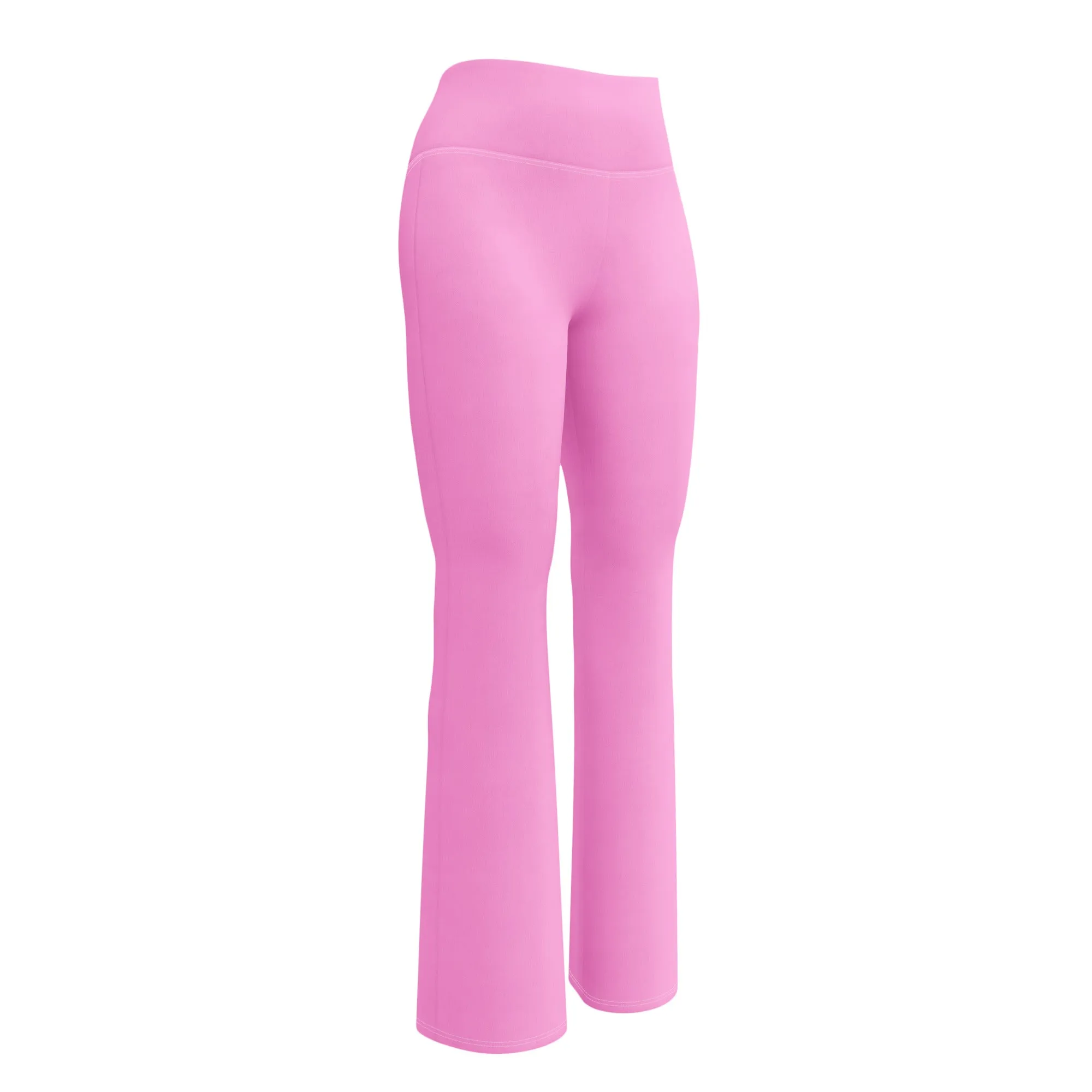 Pink High Waisted Flare Leggings with Extremely Stoked Epic Wave Logo