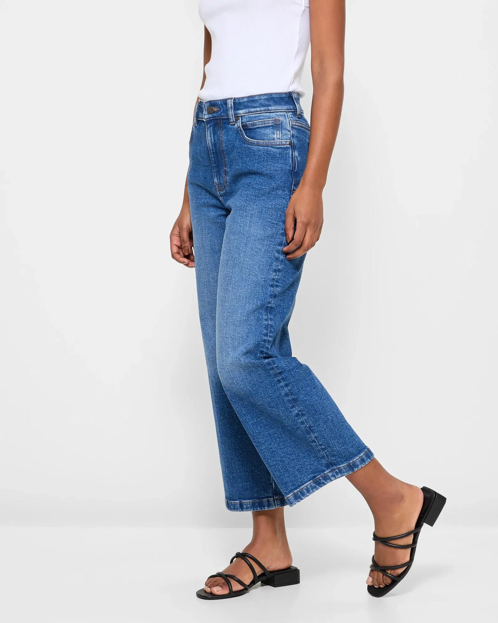 popular  Petites Crop Wide Leg Denim Jeans - Dannii Minogue