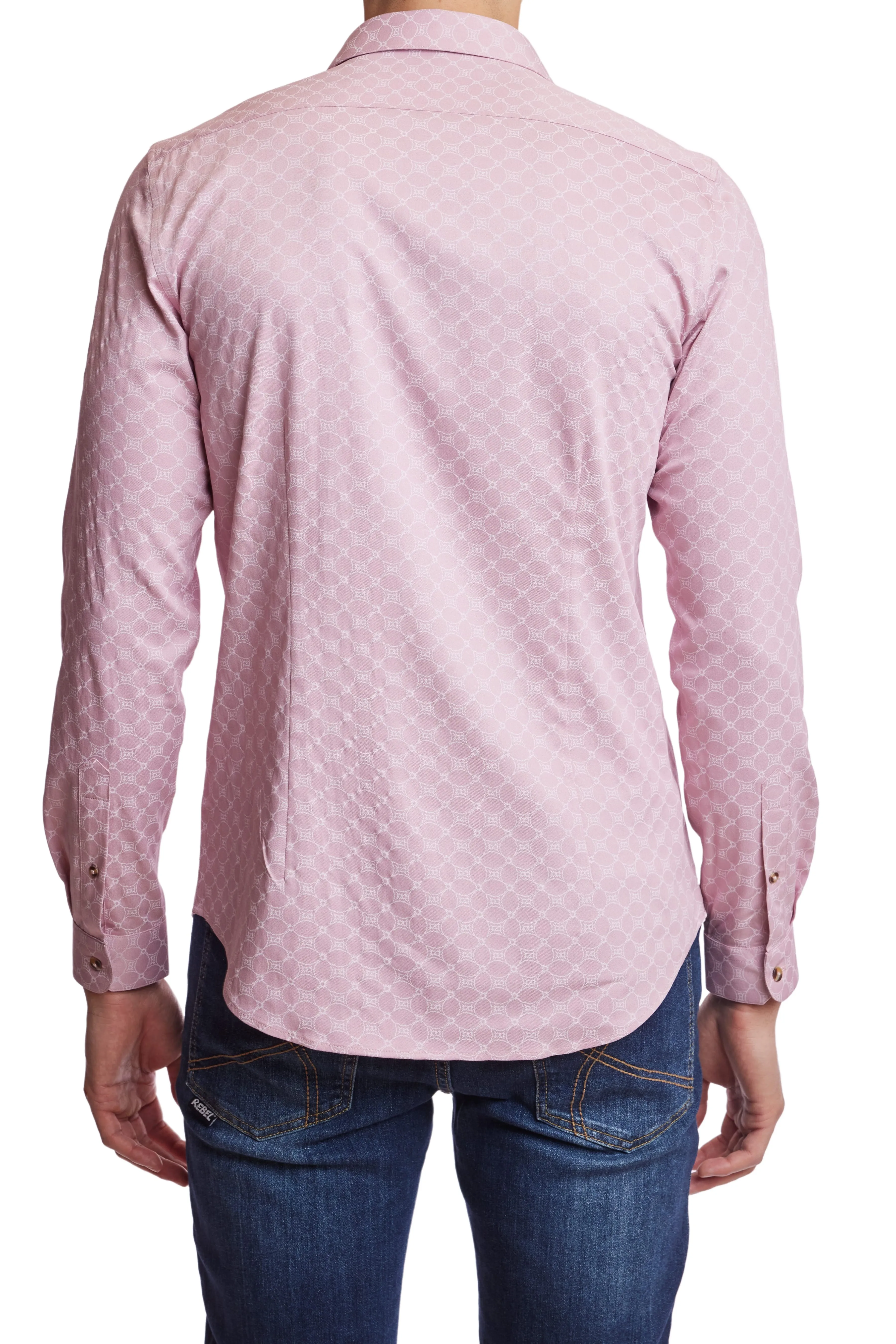 Samuel Spread Collar Shirt - Pink White