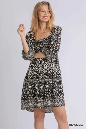 Smocked Animal Print Dress