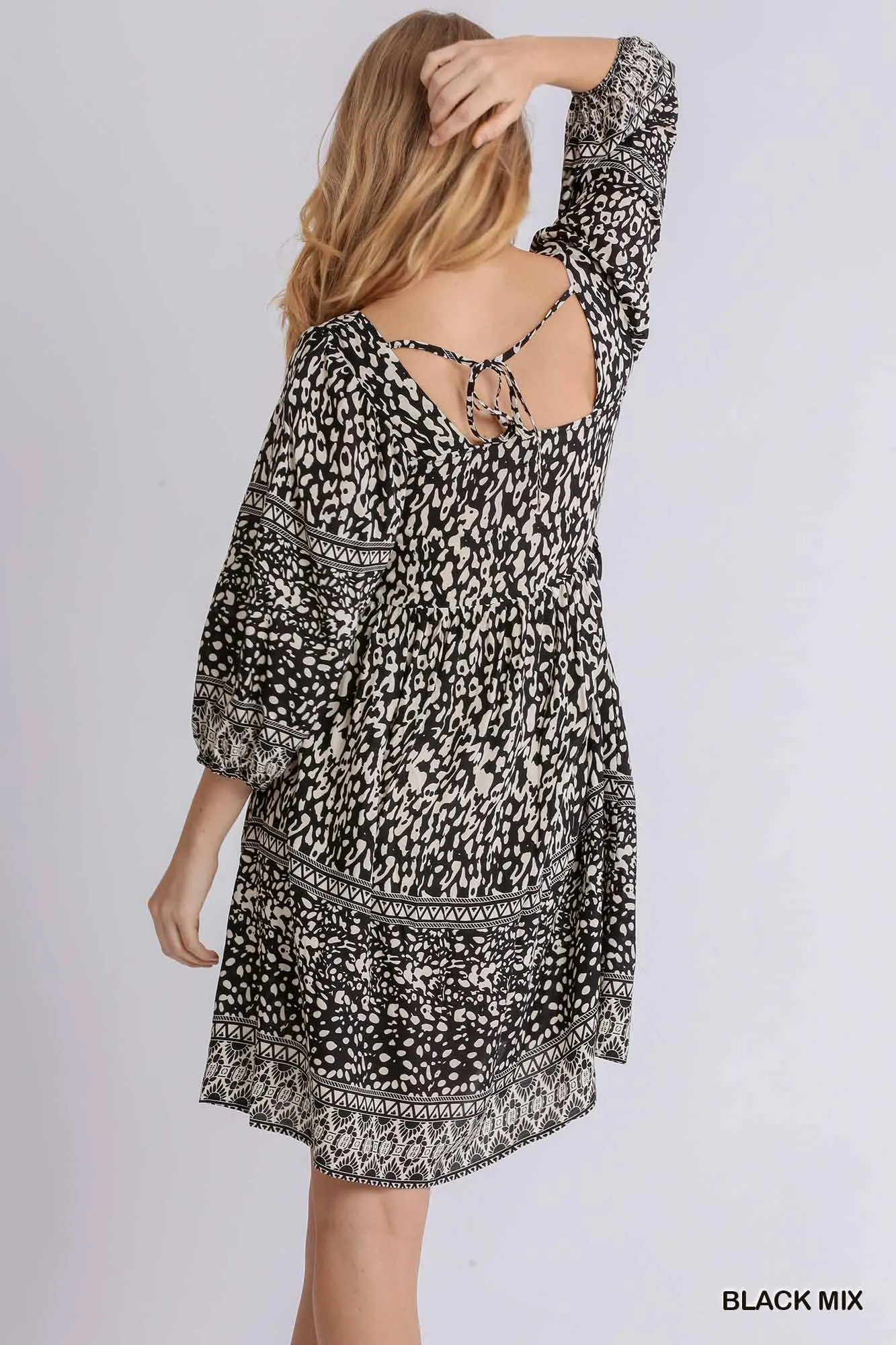 Smocked Animal Print Dress