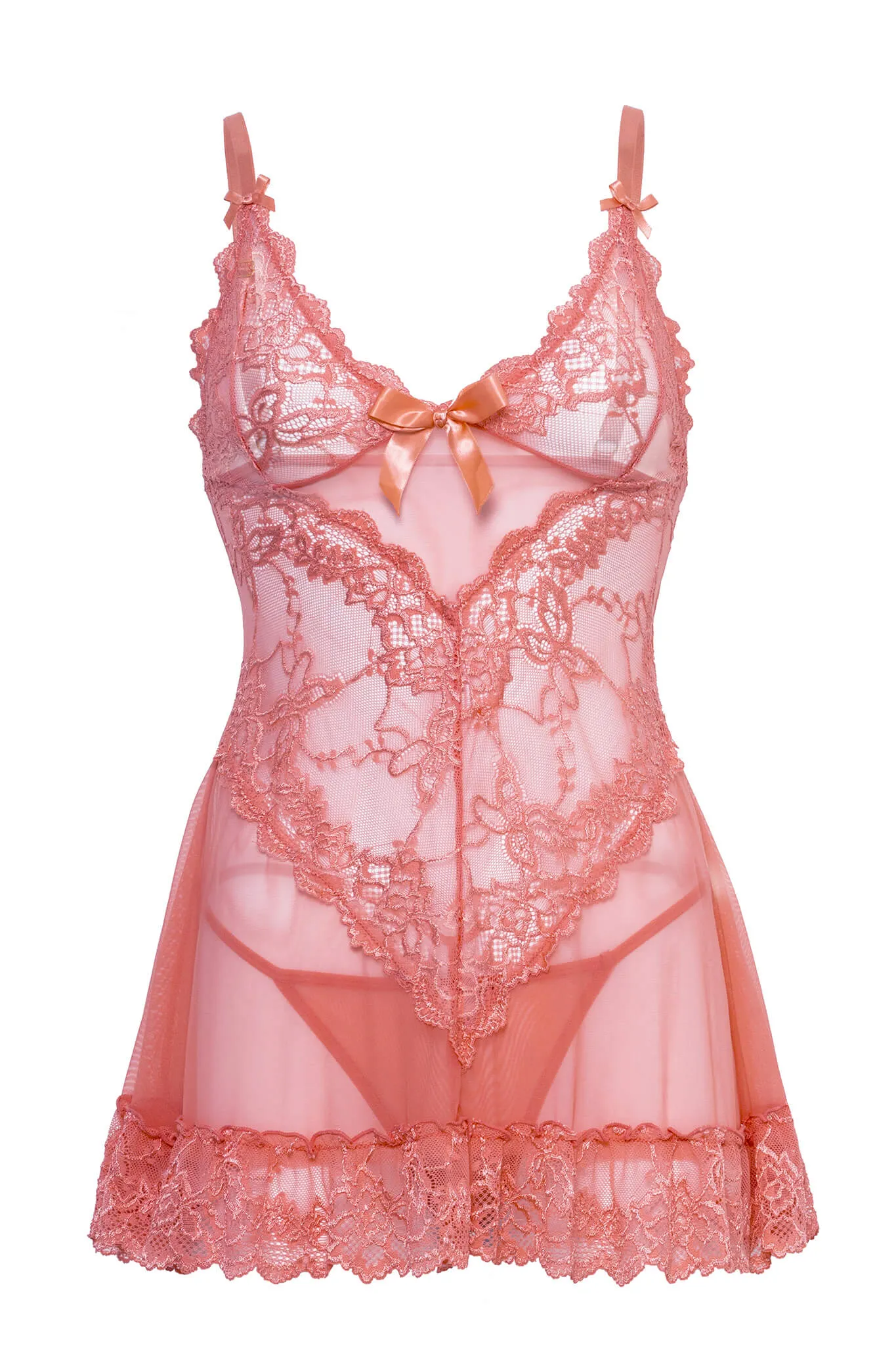 Valentine Lace Babydoll • Pink