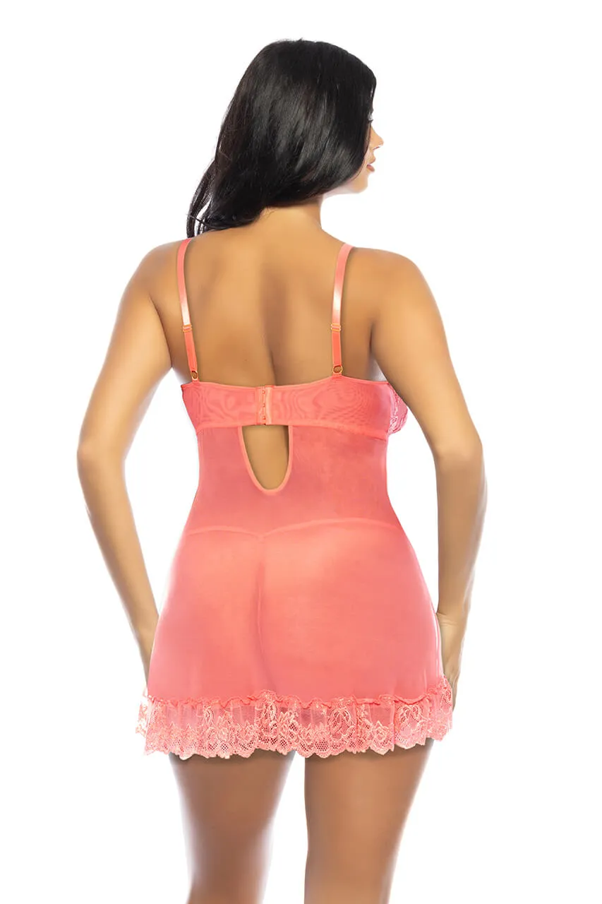 Valentine Lace Babydoll • Pink