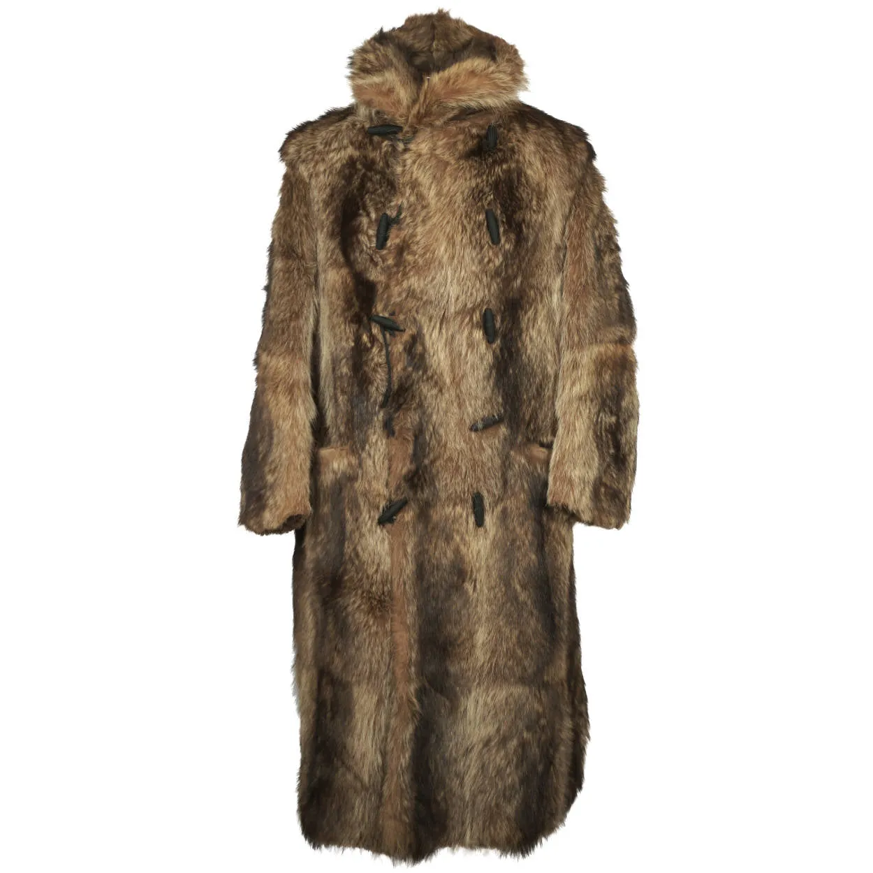 Vintage 1920s Mens Raccoon Fur Coat Ivy League Football Fan Size L