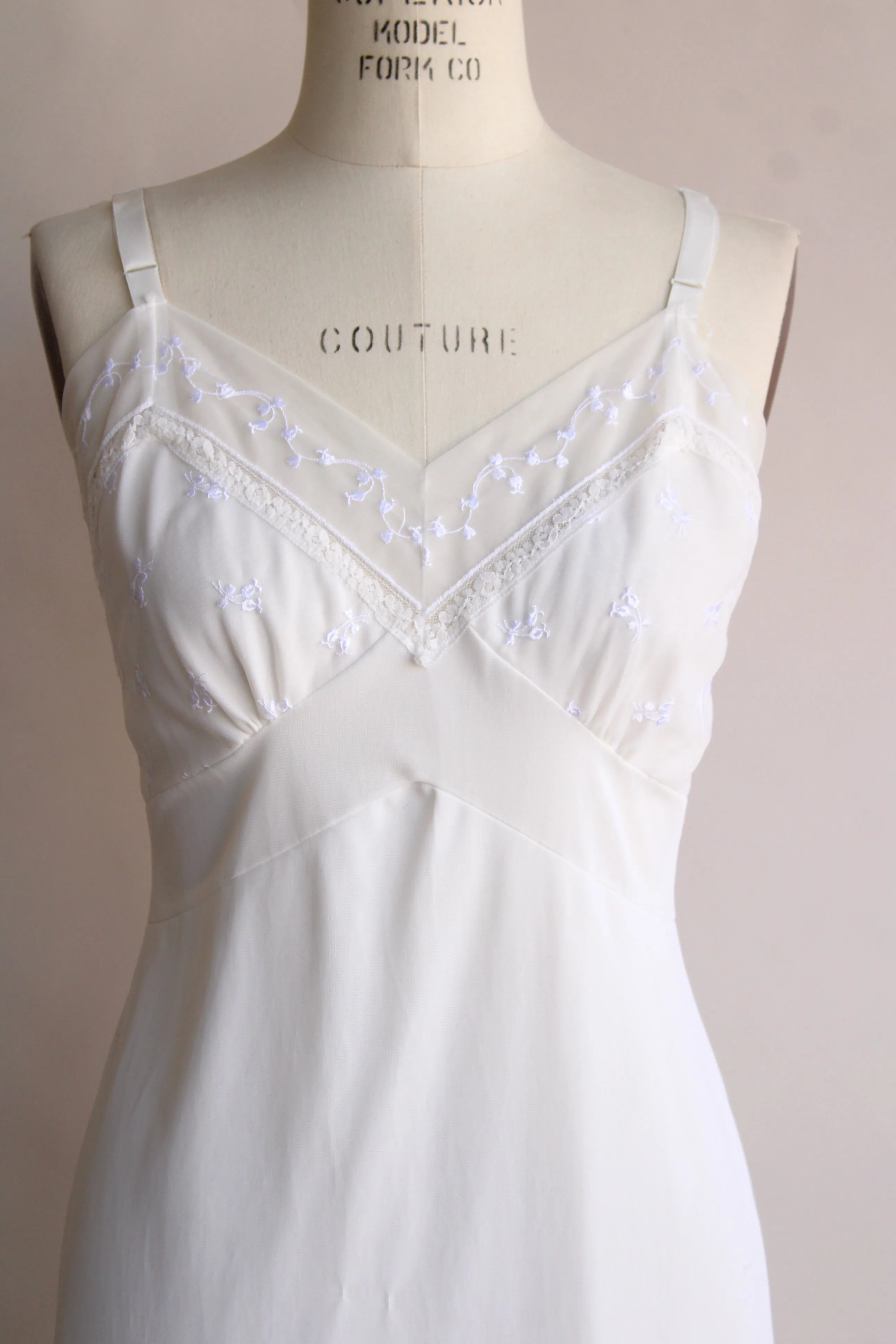 Vintage 1950s 1960s Deena Lingerie White Slip